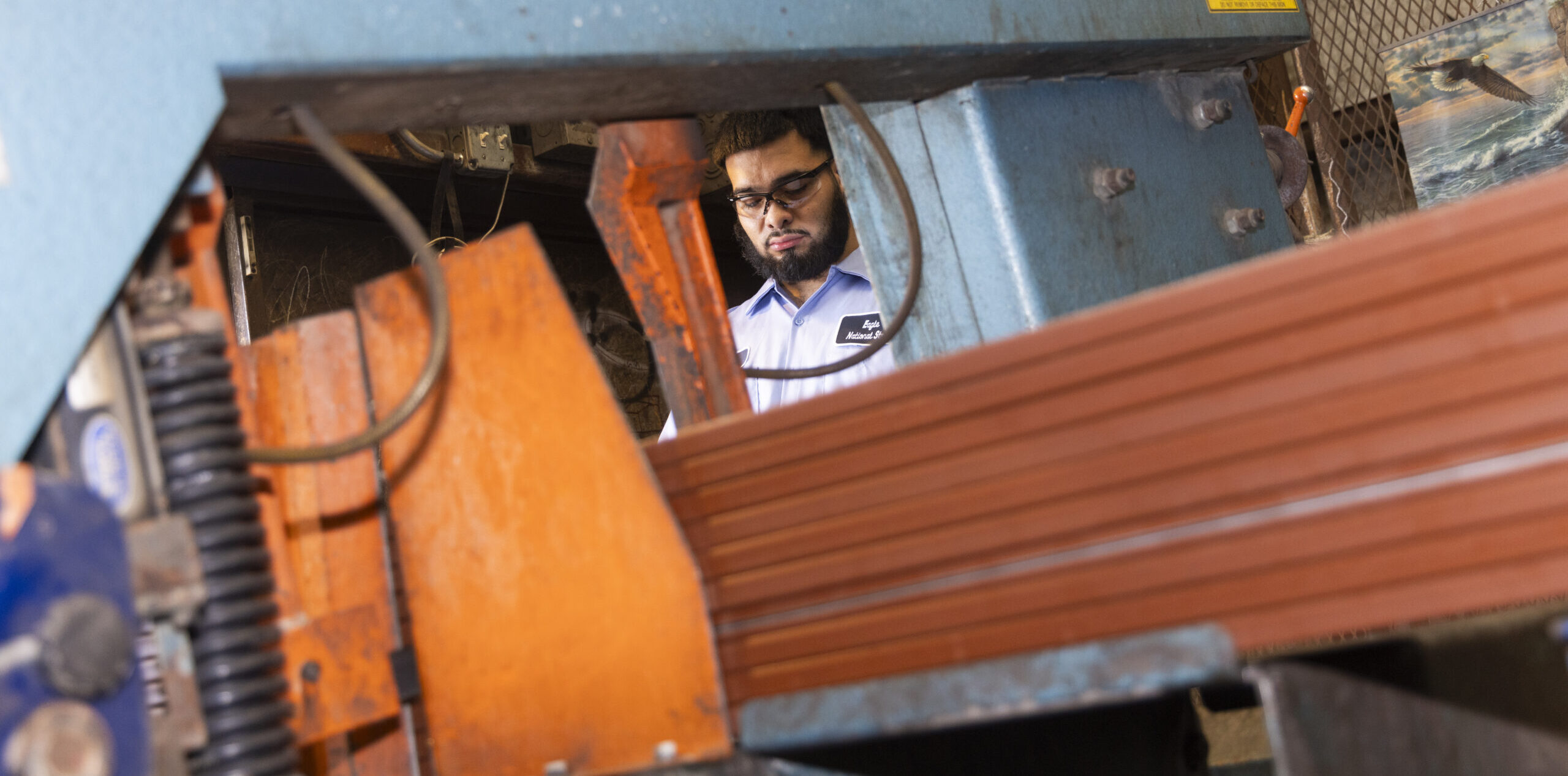 A man working with a machine