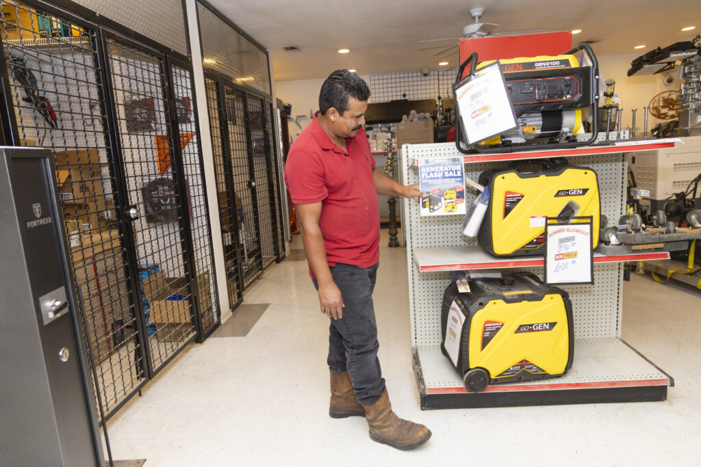 a man shopping in the Eagle Steel showroom