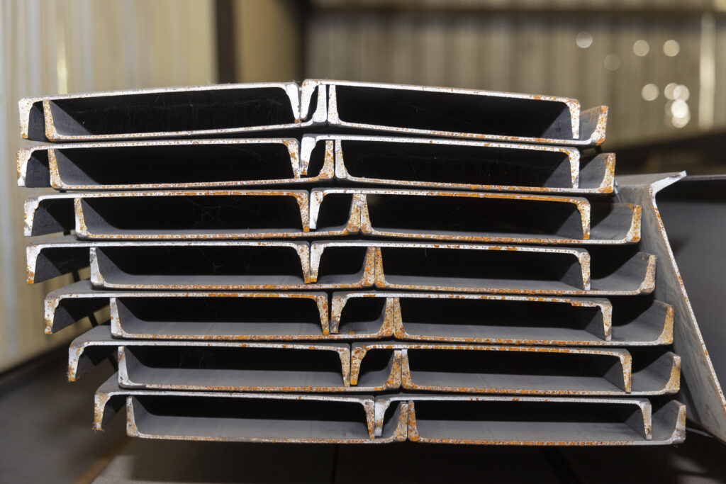 stacks of steel channels