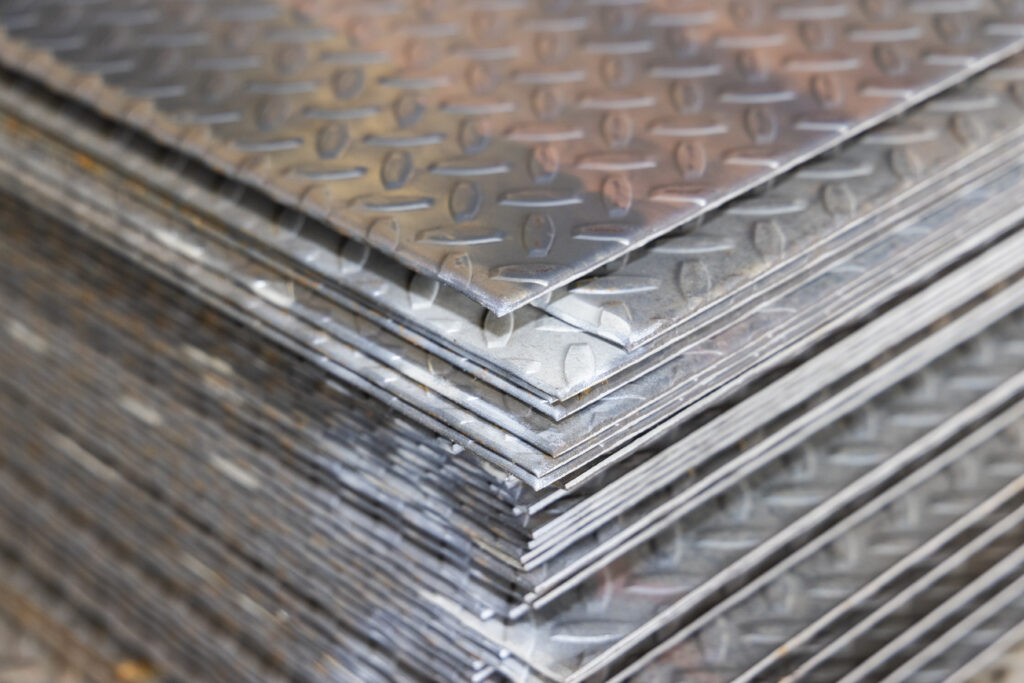 stacks of diamond plate steel