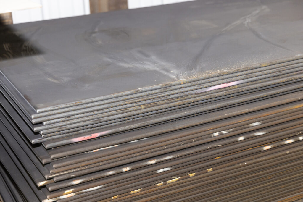 stacks of steel sheets