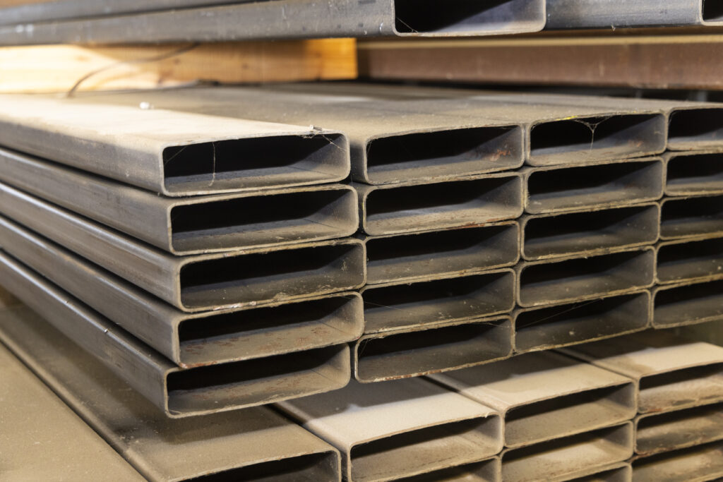 stacks of rectangular tubing