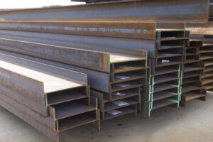 steel beams laying on the floor