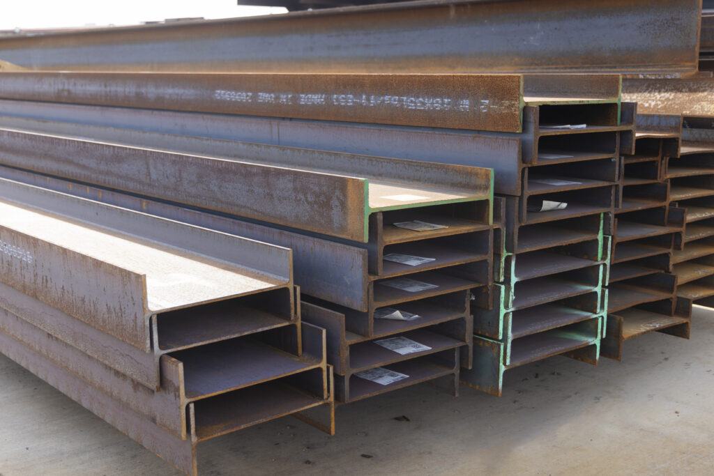 steel beams laying on the floor